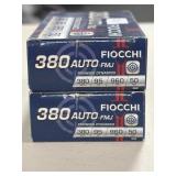 100 RDS FIOCCHI 380 AUTO AMMO 95 GRAIN FMJ