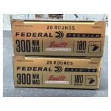 40 RDS FEDERAL 300 WIN MAG AMMO 180 GRAIN