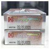 40 RDS HORNADY 30-30 WIN AMMO 160 GRAIN FTX
