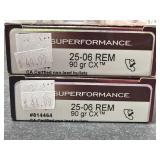 40 RDS HORNADY 25-06 REM AMMO 90 GRAIN CX