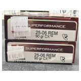 40 RDS HORNADY 25-06 REM AMMO 90 GRAIN CX