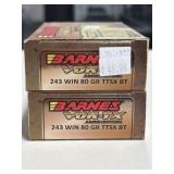 40 RDS BARNES VOR-TX 243 WIN AMMO 80 GRAIN