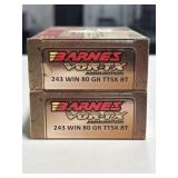 40 RDS BARNES VOR-TX 243 WIN AMMO 80 GRAIN