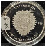 2018 AFRICA LION 1 OZ SILVER ROUND