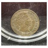 1849 DENMARK 1 1/4 SHILLING COIN - 25% SILVER -