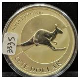 2004 AUSTRAILIA KANGAROO 1 OZ FINE SILVER DOLLAR