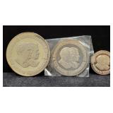 3 PIECE SOVIET SILVER MEDAL SET -