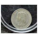1893 NETHERLANDS 25 CENT COIN - 64% SILVER -