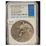 2021 CHAD SILVER 10KF - BULL VS. BEAR -HIGH RELIEF