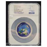 2019 PALAU SILVER 'GREAT CONSPIRACIES -FLAT EARTH'