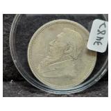 1893 SOUTH AFRICA 2 SHILLING COIN - 92.5% SILVER -