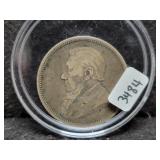 1893 SOUTH AFRICA 2 SHILLING COIN - 92.5% SILVER -