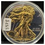 2010 SILVER EAGLE W/ GOLD GUILDING