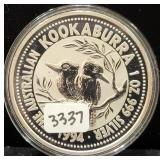 1994 AUSTRAILIAN KOOKABURRA 1 OZ .999 FINE