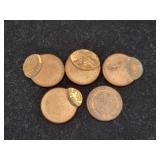 (5) ERROR OFF-STAMP LINCOLN CENTS