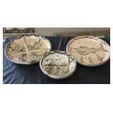 (3) PCS TZINTUZUNTZAN POTTERY FISH PLATES