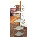 WROUGHT IRON 4 TIER CORNER SHELF