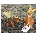 2 FOLK ART MEXICAN POTTERY WHISTLES