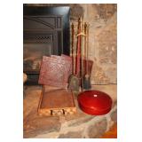 WALL DECOR, COVERED BOX & FIREPLACE TOOLS