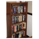 BOOKCASE AND PAPERBACK BOOK VARIETY