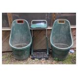 LEAF BAG HOLDER & 2 ROLLING CARTS