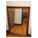 BEVELED WALL MIRROR IN ORNATE FRAME