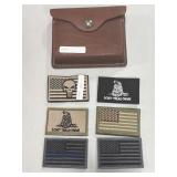 HUNTER LEATHER BELT BAG & (6) VELCRO ARM PATCHES