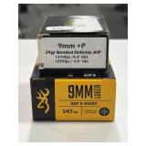 20 RDS OF 9MM +P AMMO 124 GR JHP & 20 RDS BROWNING