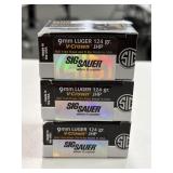 60 RDS SIG SAUER 9MM LUGER AMMO 124 GR JHP