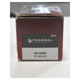 100 RDS FEDERAL .40 S&W AMMO 180 GR FMJ