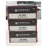 150 RDS FEDERAL .40 S&W AMMO 100 GR FMJ