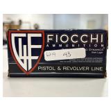 50 RDS FIOCCHI 9MM LUGER AMMO 115 GR FMJ