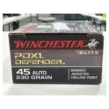 20 RDS WINCHESTER DEFENDER .45 AUTO AMMO 230 GR