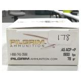 20 RDS PILGRIM 45 ACP +P AMMO 78 GR