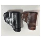 (2) LEATHER HANDGUN HOLSTERS BY OUTBACS USA