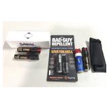 (6) ASSTD PEPPER SPRAY CANNISTERS & (1) HOLSTER