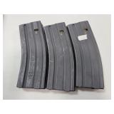 (3) METAL 30 RD MAGAZINES LOADED W/ 90 RDS 5.56MM