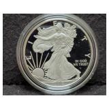 2018-W PROOF SILVER EAGLE W/ BOX & COA