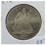 1875 SEATED LIBERTY HALF DOLLAR