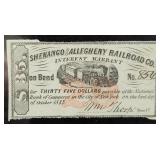 1883 SHENANGO AND ALLEGHENY RAILROAD CO.