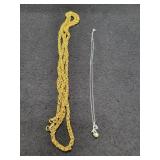 (2) LADIES NECKLACES: STERLING SILVER CHAIN WITH