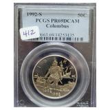 1992-S COLUMBUS HALF-DOLLAR PCGS: PR69 DCAM