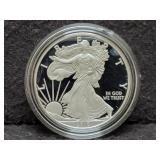 2010-W PROOF SILVER EAGLE W/ BOX & COA
