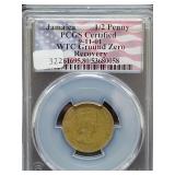 1964 JAMAICA HALF-PENNY 911 WTC GROUND ZERO