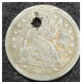 1854 HALF DIME W/ARROWS - **HOLED**