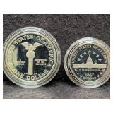 1989 CONGRESSIONAL SILVER DOLLAR & CLAD HALF-