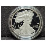 2018-W PROOF SILVER EAGLE W/ BOX & COA