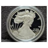 2017-W PROOF SILVER EAGLE W/ BOX & COA