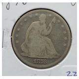 1876 SEATED LIBERTY HALF DOLLAR
