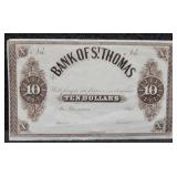 REPLICA ST. THOMAS 10 DOLLAR SPECIMEN